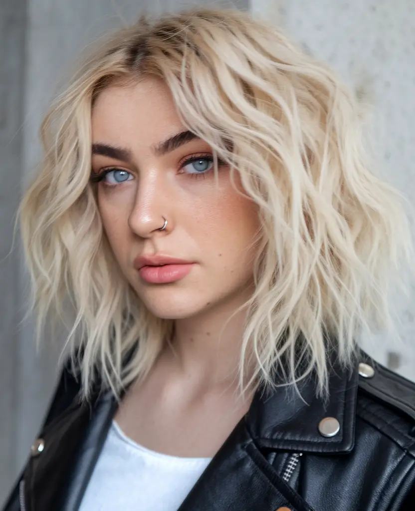 Stylish Short Winter Haircut Ideas 2025-2026 Beachy Blonde Waves for Winter