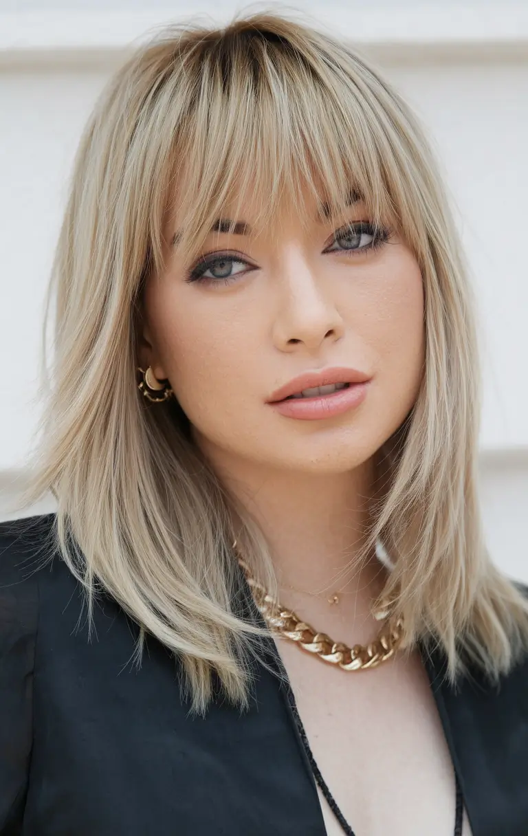 Stylish Short Winter Haircut Ideas 2025-2026 Layered Blonde Shag with Soft Bangs