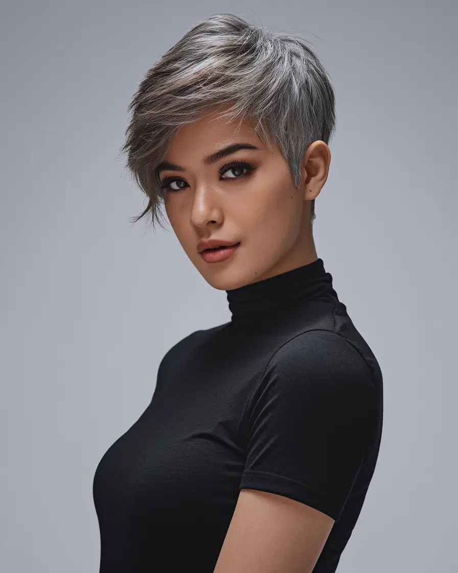 Stylish Short Winter Haircut Ideas 2025-2026 Chic Side-Swept Pixie