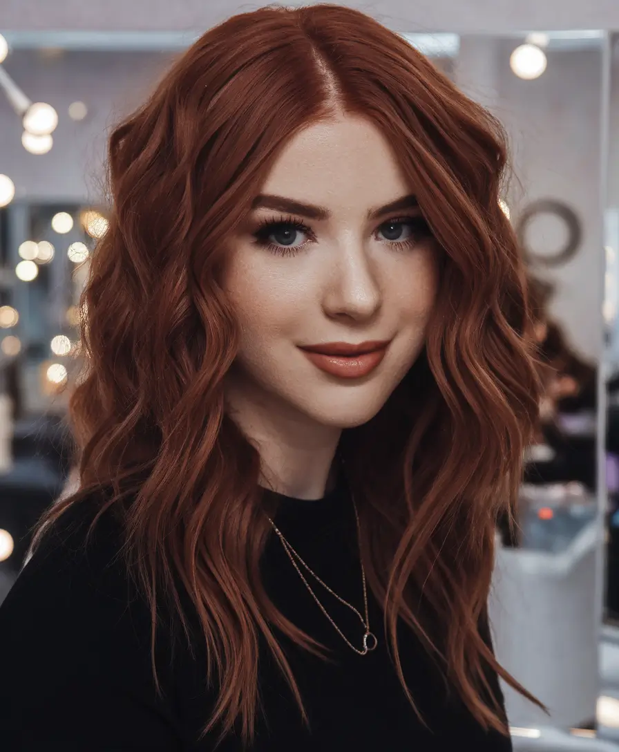 Trending Medium Haircuts Winter 2025-2026 Modern Copper Waves