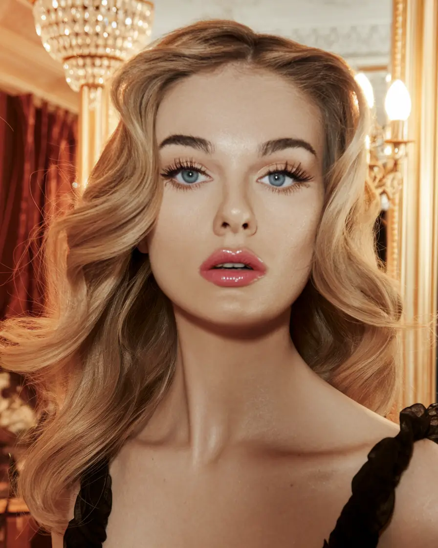 Trending Medium Haircuts Winter 2025-2026 Hollywood-Inspired Golden Waves