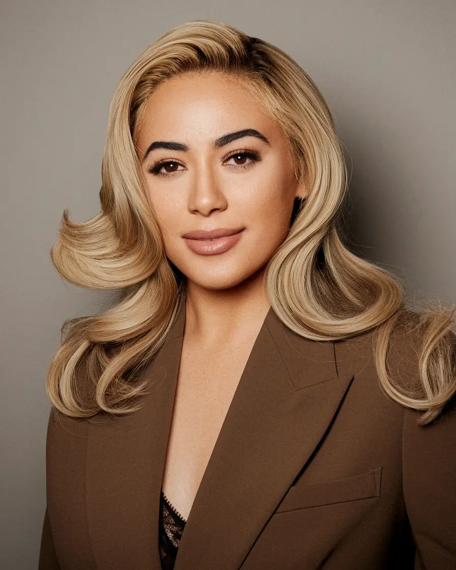 Trending Medium Haircuts Winter 2025-2026 Platinum Blonde Retro Flip