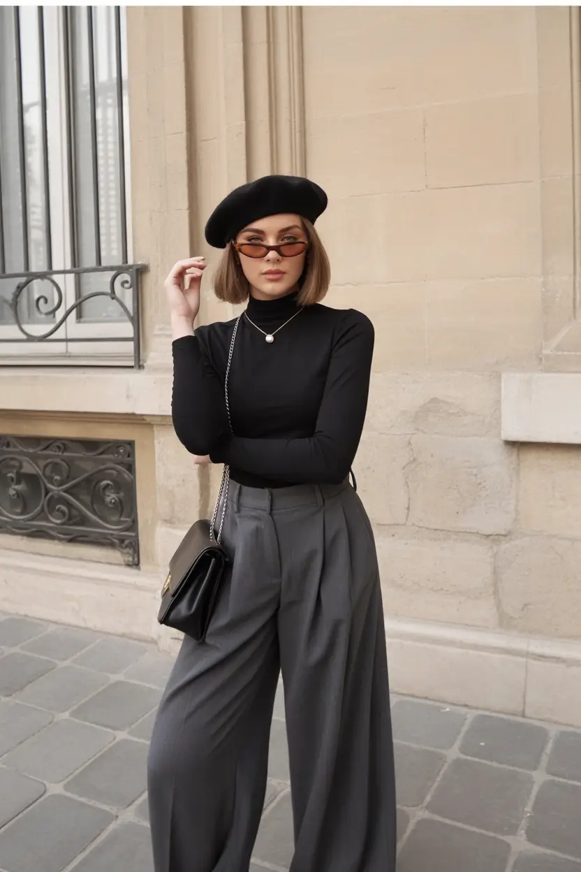 Trendy Outfit for Winter 2025 / 2026 Minimalist Black and Grey Chic