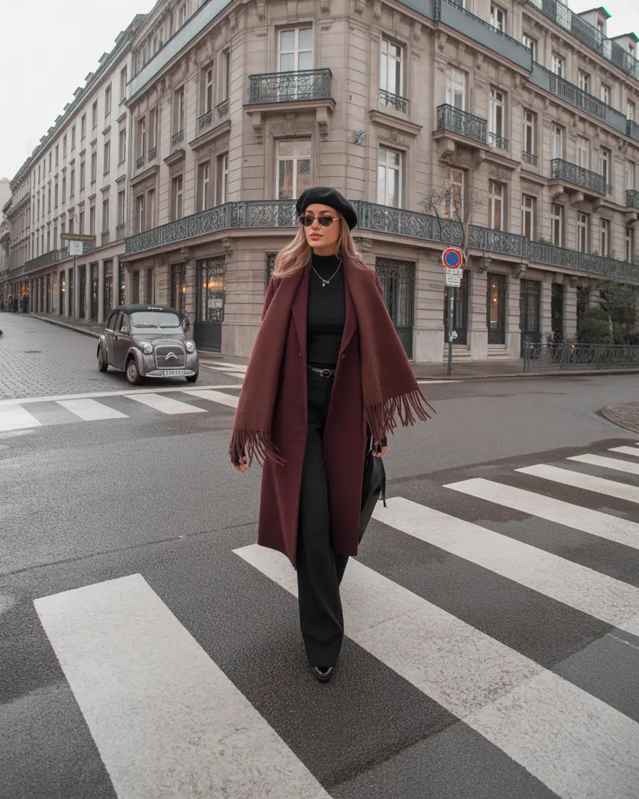 Trendy Outfit for Winter 2025 / 2026 Elegant Burgundy Statement