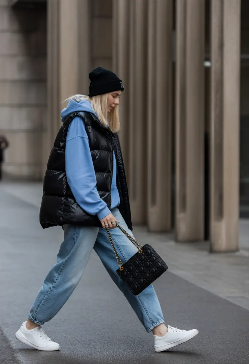 Trendy Outfit for Winter 2025 / 2026 Sporty Street Puffer Vest