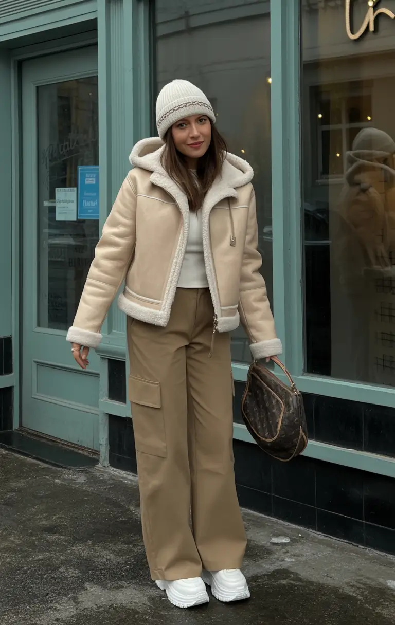 Trendy Outfit for Winter 2025 / 2026 Shearling Meets Utility