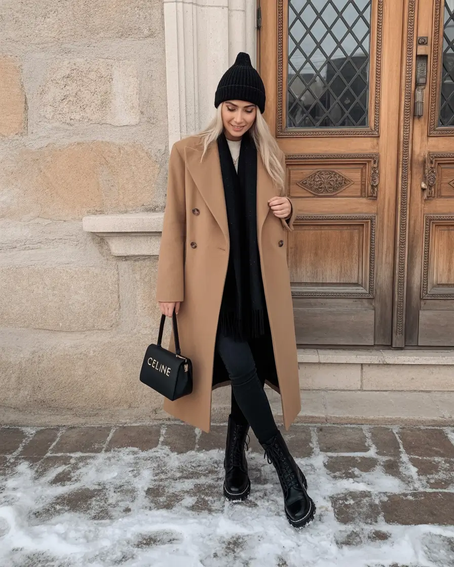 Trendy Outfit for Winter 2025 / 2026 Classic Camel Coat Refinement