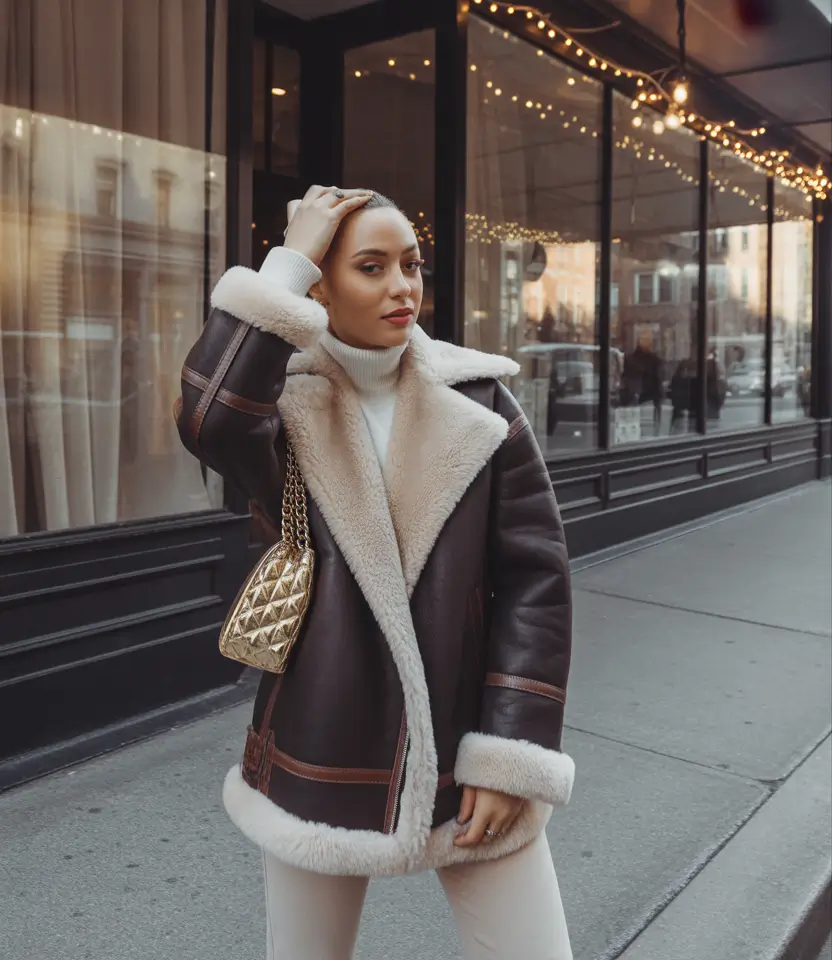 Trendy Outfit for Winter 2025 / 2026 Shearling Elegance