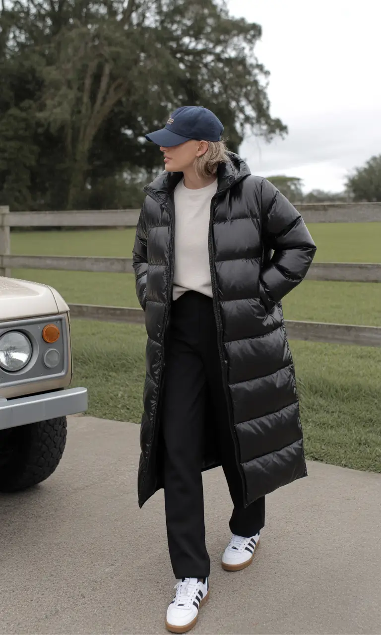 Trendy Outfit for Winter 2025 / 2026 Sporty Longline Puffer