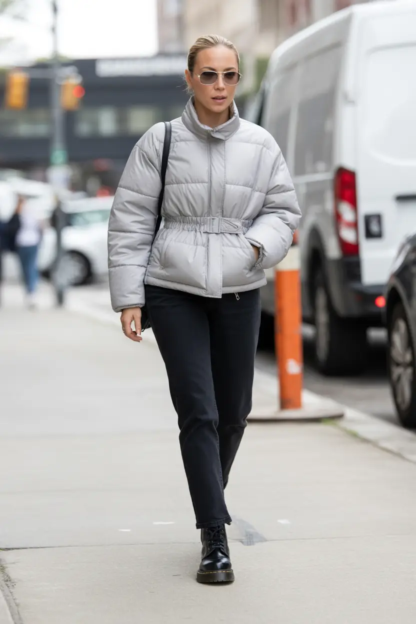 Trendy Winter 2025 - 2026 Puffer Jacket Outfit Gray-Toned City Edge