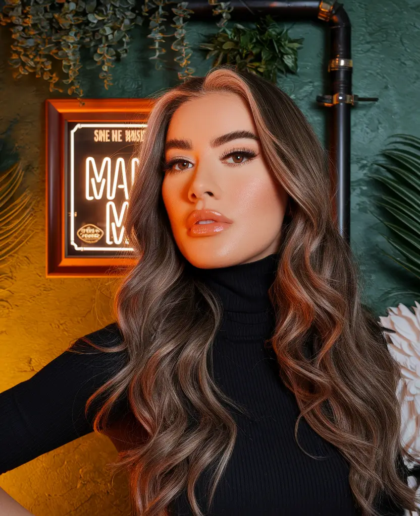 Winter 2025-2026 Hair Colors Ideas for Brown Hair Cool-Toned Brunette Balayage with Face Framing Strands