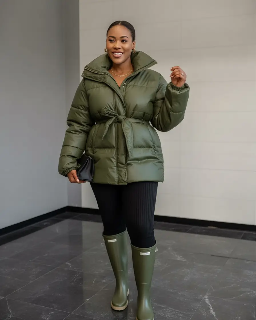 Winter 2025 - 2026: Outfits for Black Girl Olive Puff Perfection
