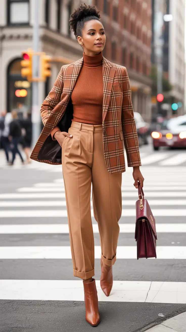 Work Outfits for Women: Winter 2025 - 2026 Rust Tones and Plaid Power