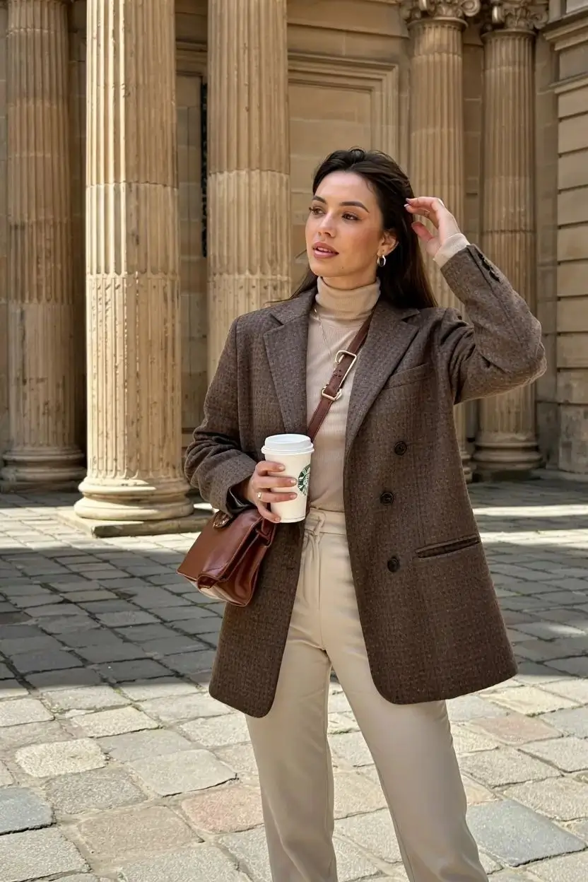 Work Outfits for Women: Winter 2025 - 2026 Brown Blazer Neutral Harmony