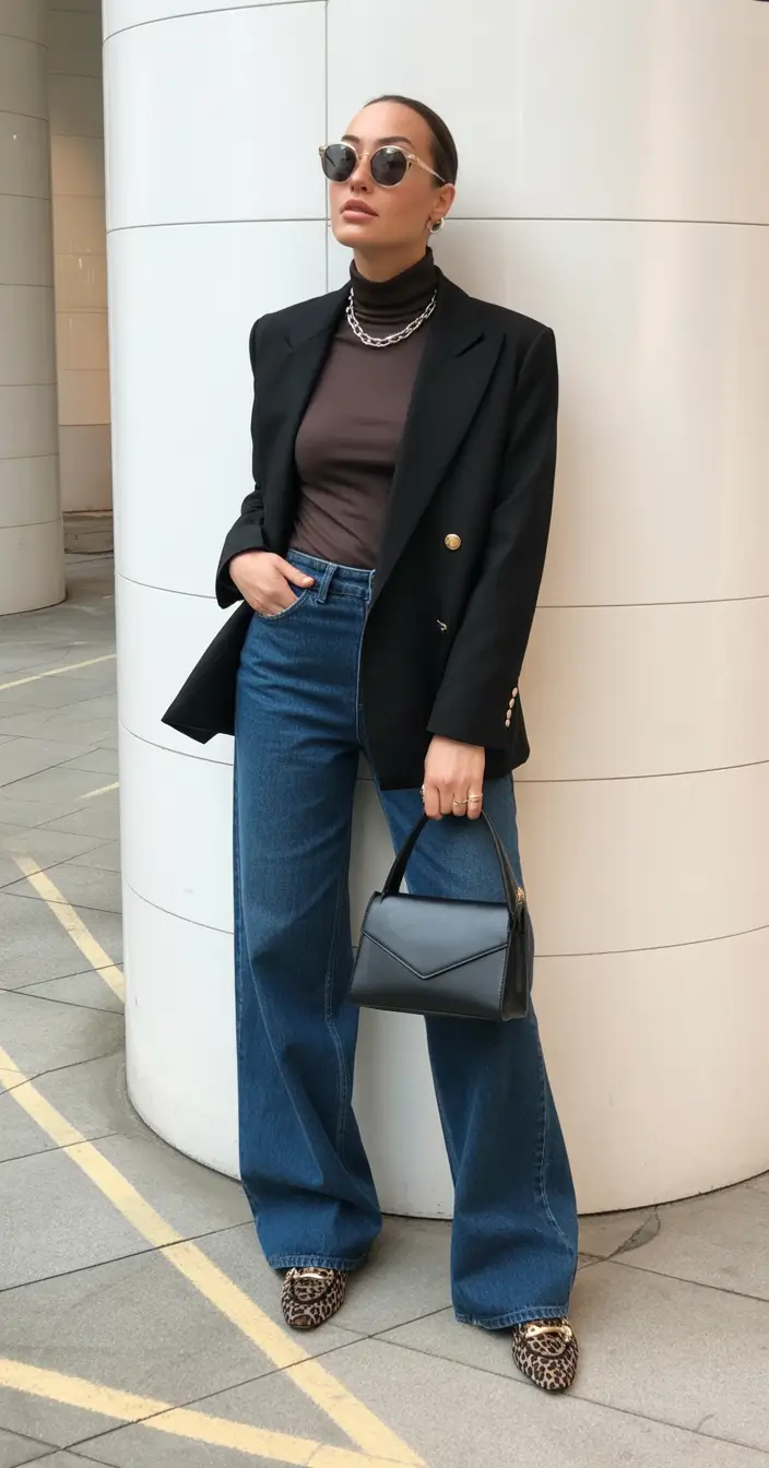 Work Outfits for Women: Winter 2025 - 2026 Black Blazer With Denim Ease