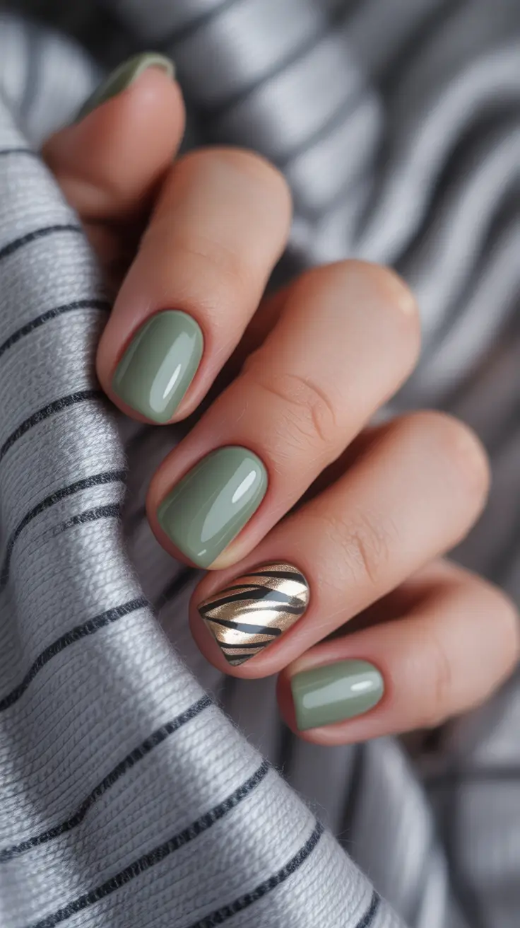 Acrylic Nail Trends Winter 2025-2026 Sage Green Sophistication