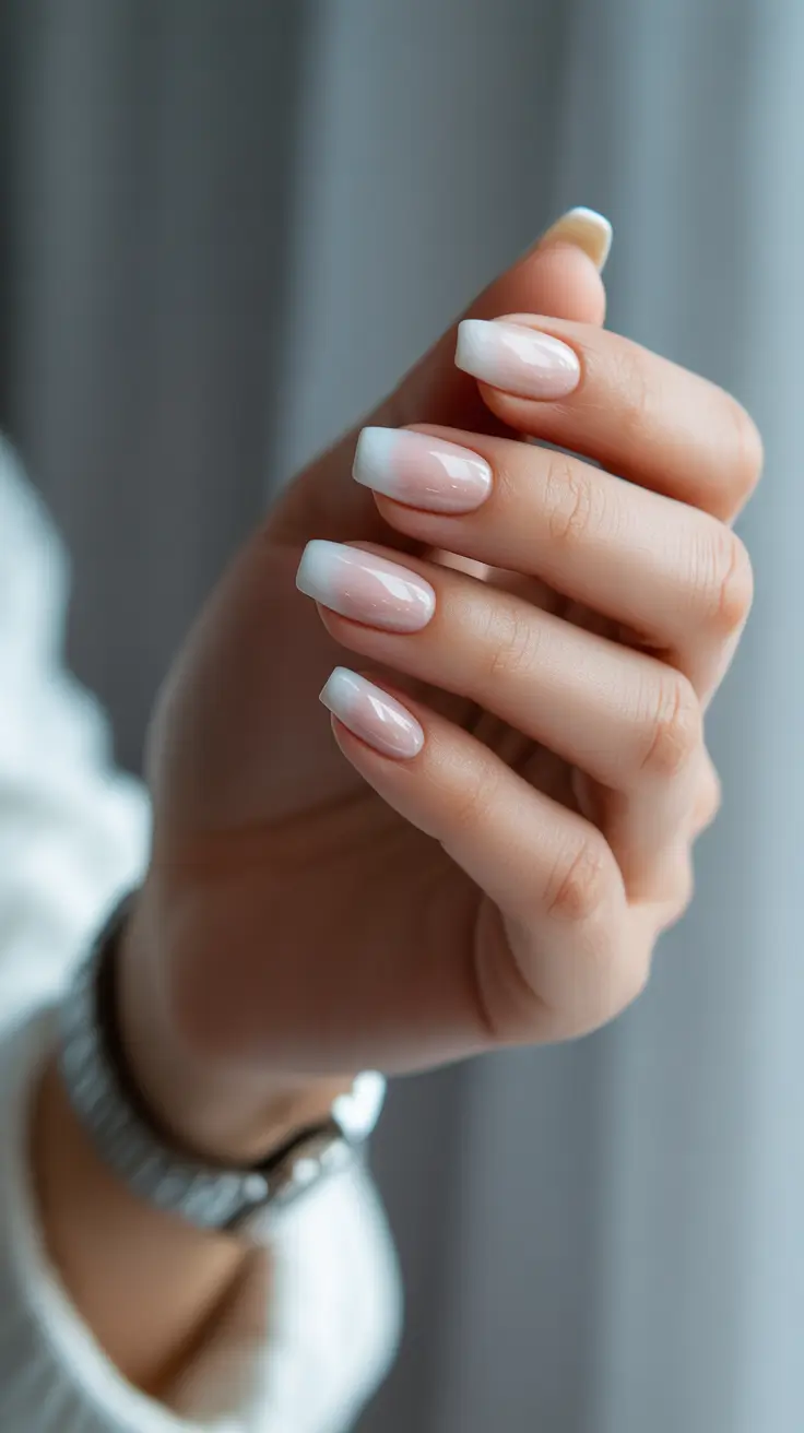 Acrylic Nail Trends Winter 2025-2026 Soft Milk Ombre