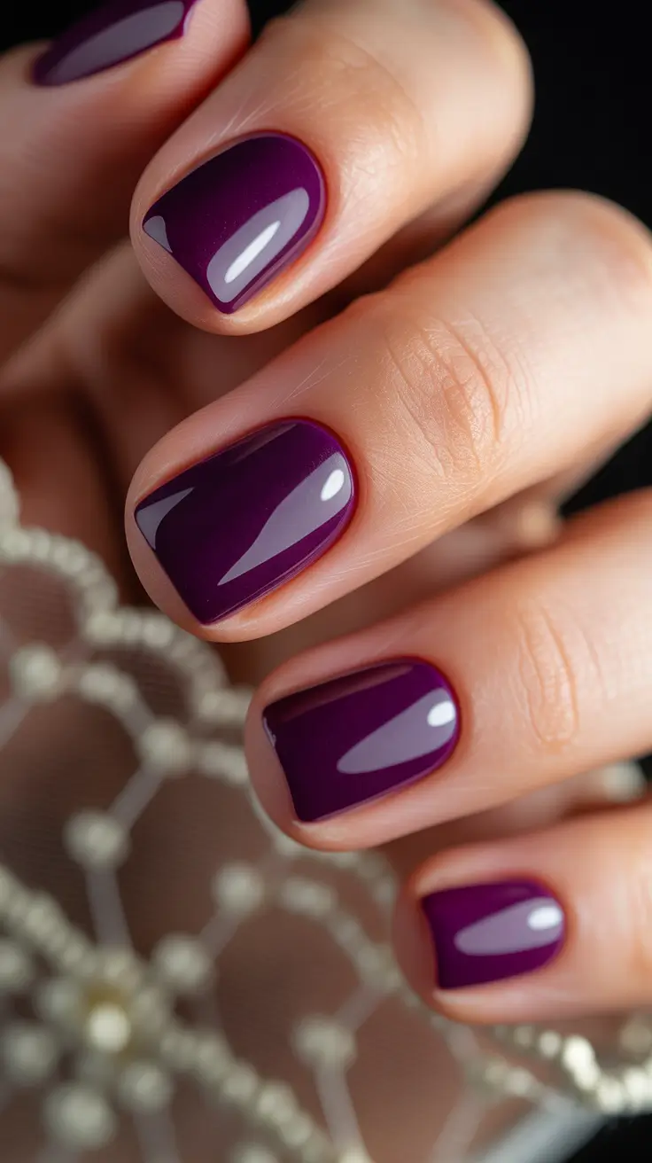 Acrylic Nail Trends Winter 2025-2026 Royal Plum Minimalism