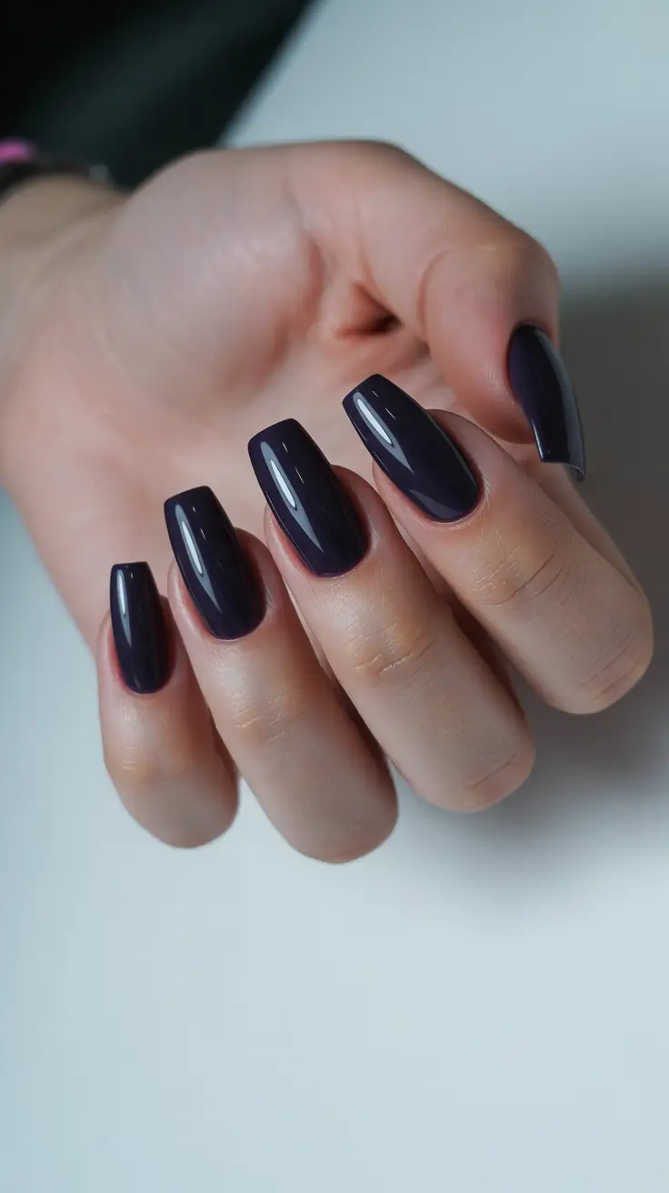 Best Acrylic Nails Christmas 2025 Midnight Plum Magic