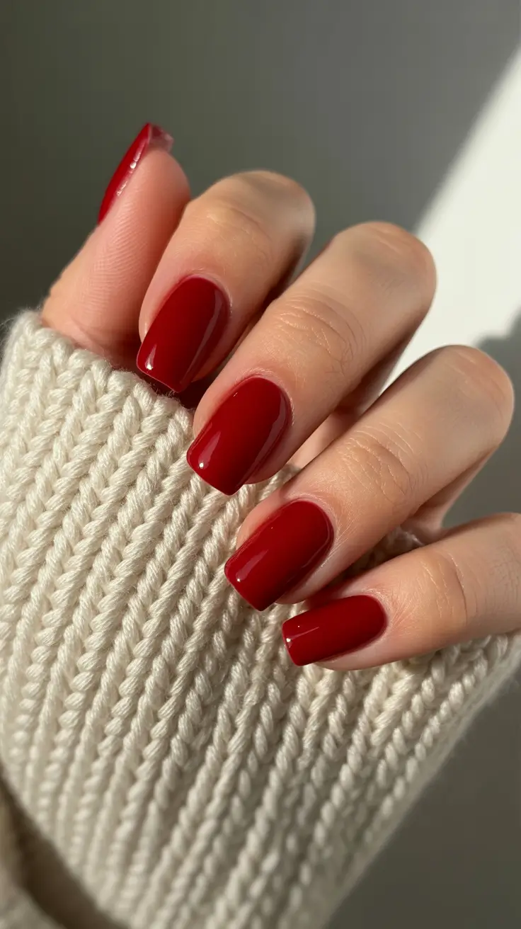 Best Acrylic Nails Christmas 2025 Cranberry Knit Classic
