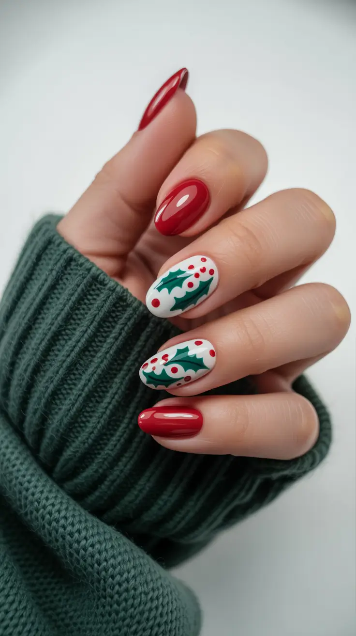 Best Acrylic Nails Christmas 2025 Holly Berry Cheer