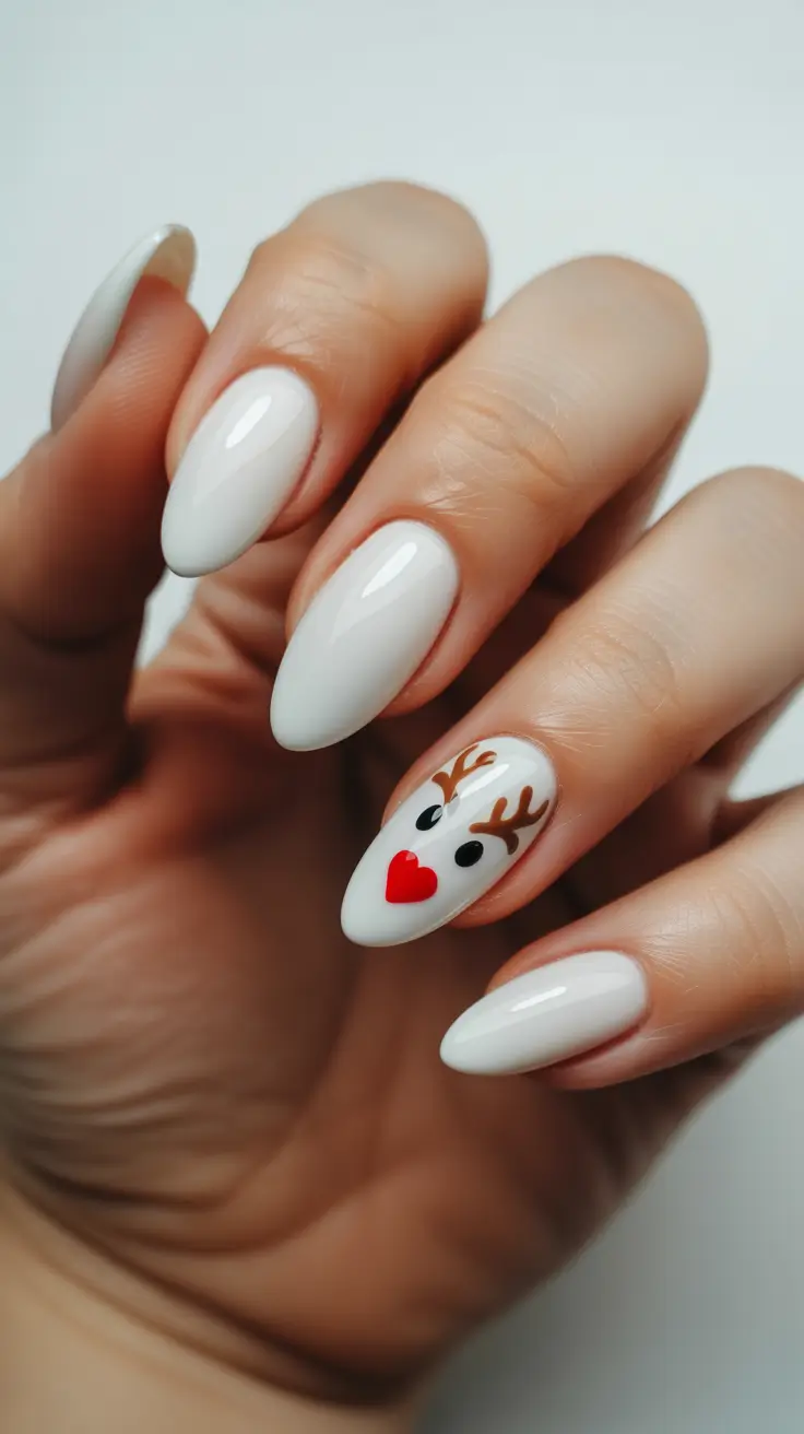 Best Acrylic Nails Christmas 2025 Reindeer Kiss Delight