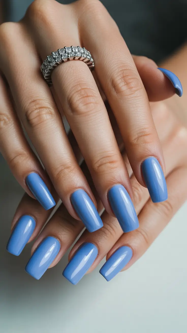Best Acrylic Nails Christmas 2025 Frosted Periwinkle Glow