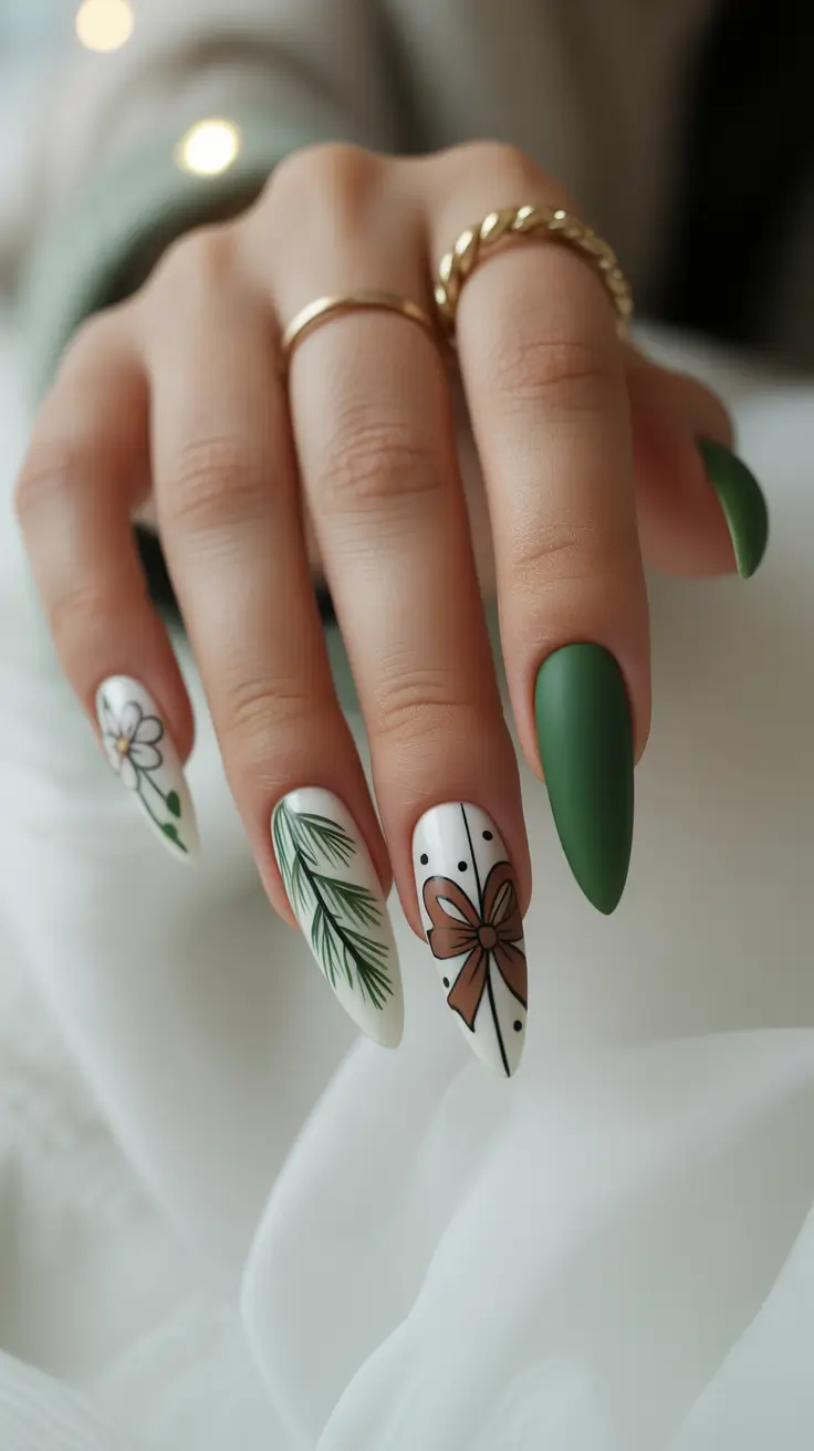 Best Acrylic Nails Christmas 2025 Green Holiday Whimsy
