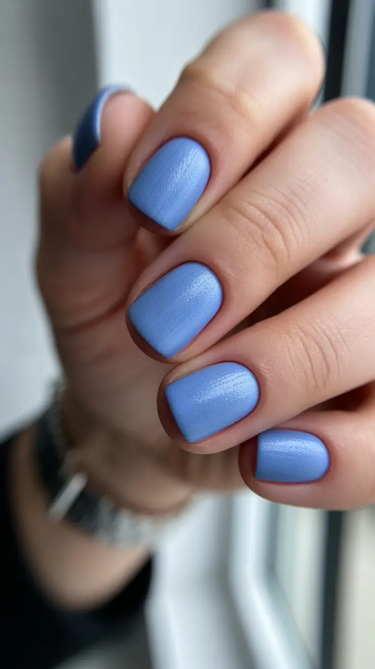 Best Blue Nails Christmas 2025 Frosty Sky Minimalism