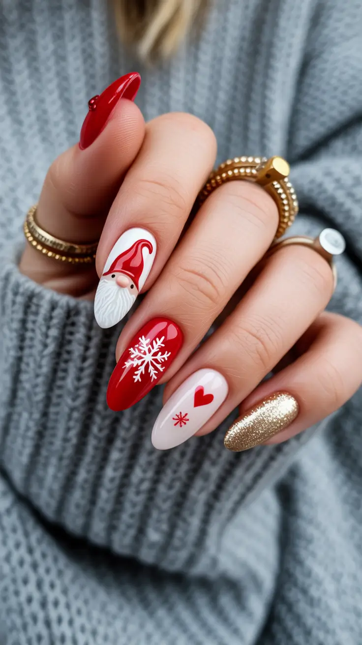 Best Nail Art for Christmas 2025 Santa Spirit Glam