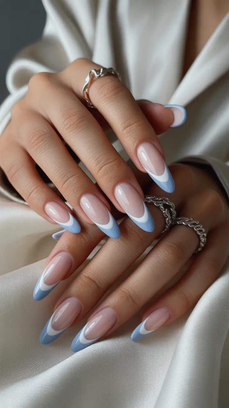 Best Simple Winter Nail Looks 2025-2026 Frosted French with a Twist