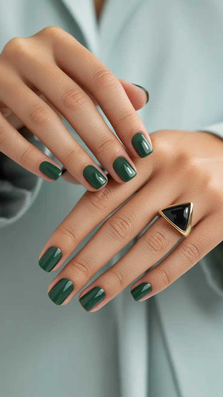 Best Simple Winter Nail Looks 2025-2026 Emerald Winter Mood