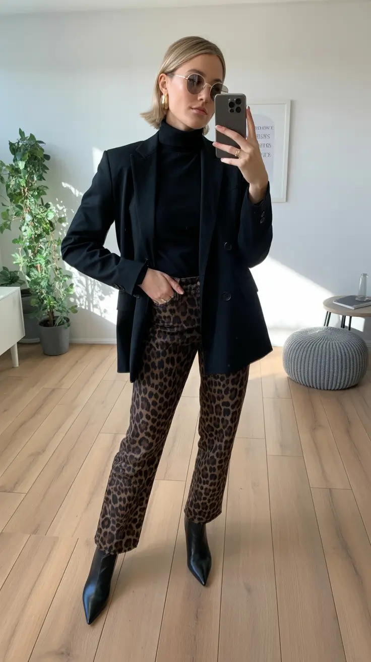 casual outfits for women 2026 Urban Edge Leopard Confidence
