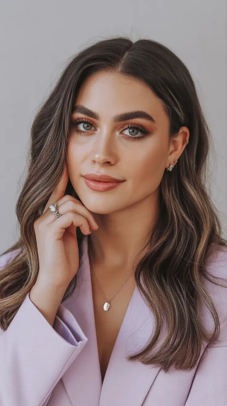 christmas hairstyles ideas 2025 Subtle Waves with Lived-In Shine