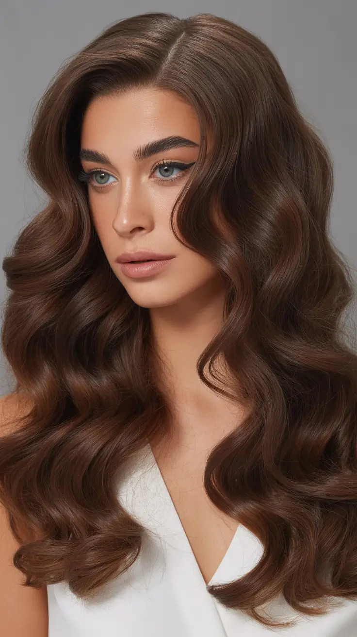 christmas hairstyles ideas 2025 Retro Deep Waves