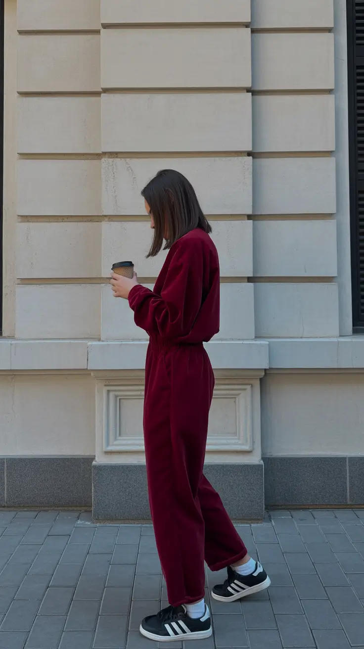 cold weather outfits 2026 Velvet Coffee Break