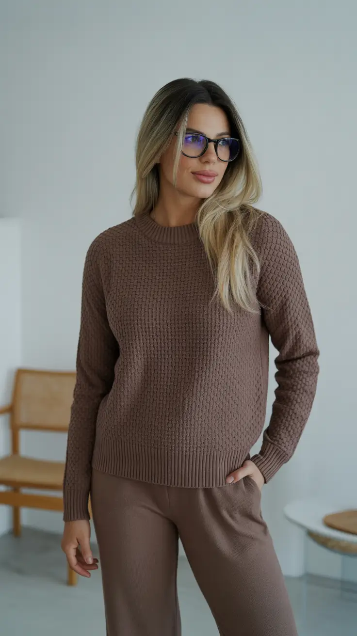 cold weather outfits 2026 Mocha Texture Play