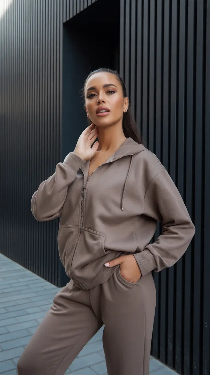 cold weather outfits 2026 Sporty Taupe Chic