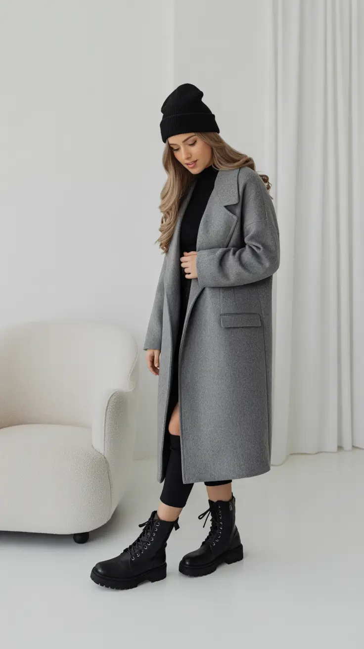 cold weather outfits 2026 Monochrome Grace in Grey