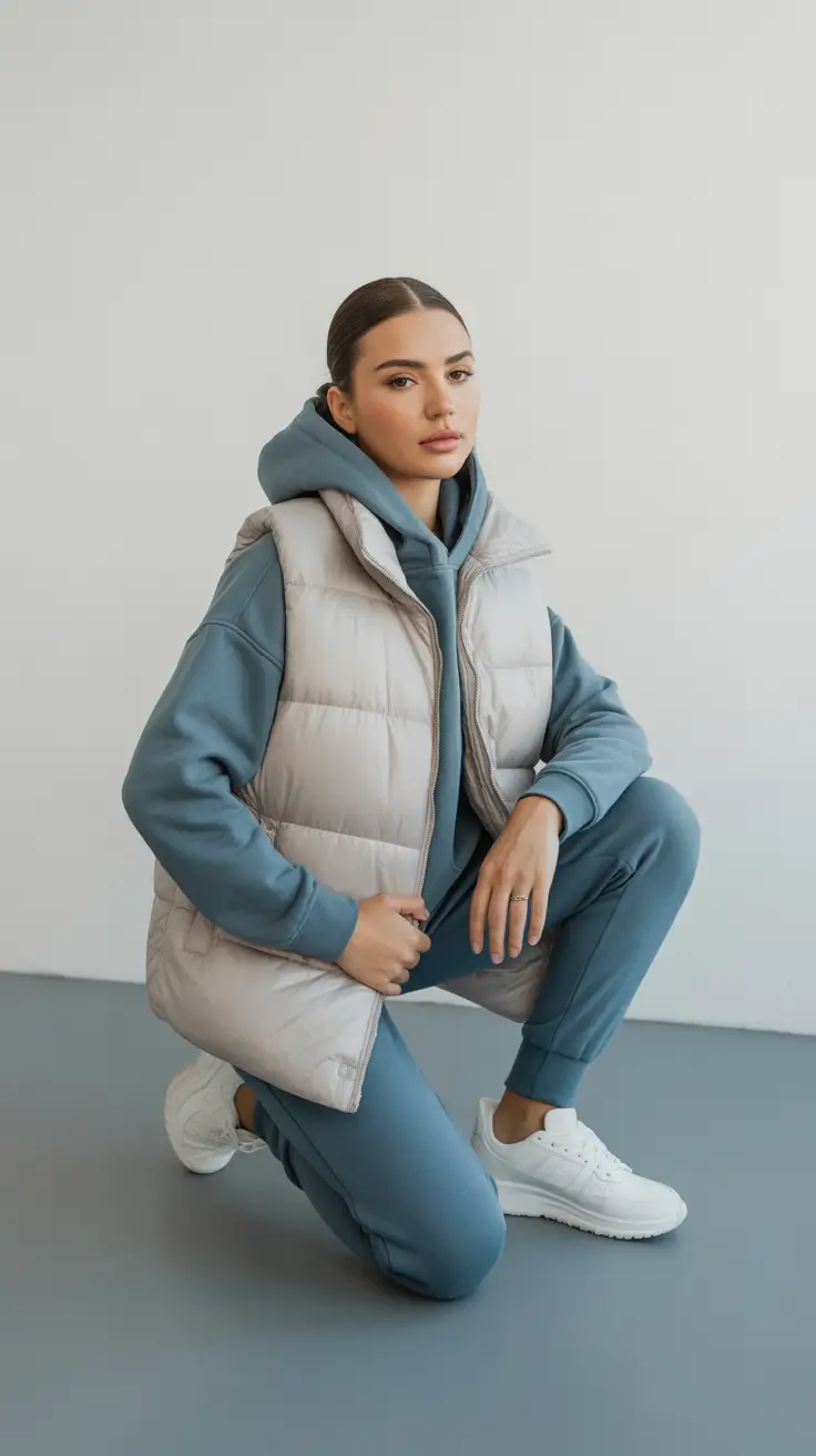 cold weather outfits 2026 Sporty Layers, Cloudy Dreams