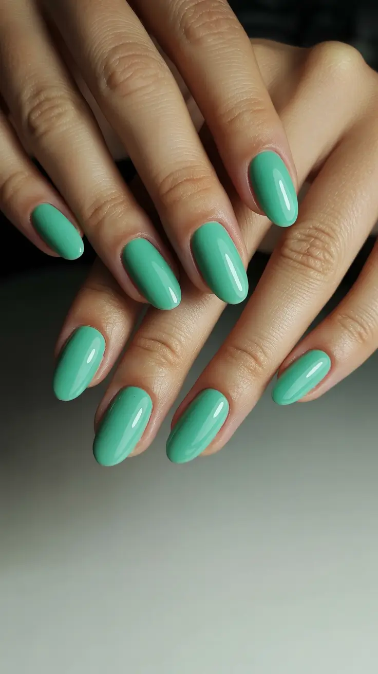 Cute Green Christmas Nails 2025 Mint Green Glow