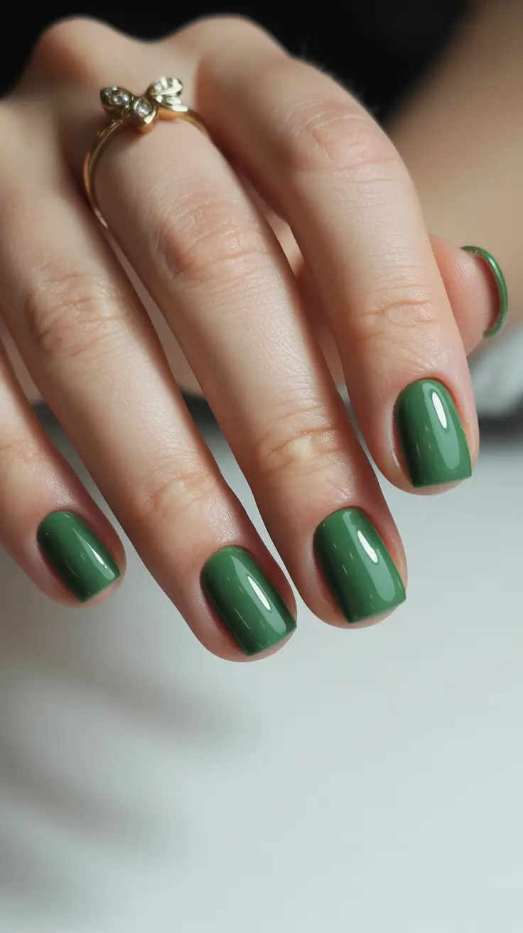 Cute Green Christmas Nails 2025 Hunter Green Simplicity