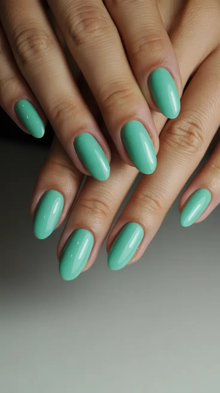 Cute Green Christmas Nails 2025 Frosty Mint Perfection