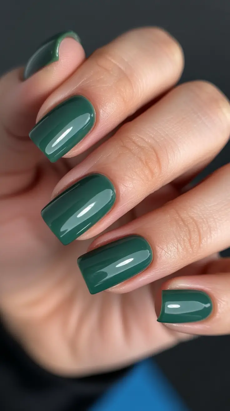 Cute Green Christmas Nails 2025 Classic Deep Forest Elegance