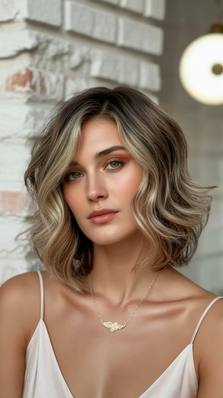 Cute Hairstyles for Winter 2025 / 2026 Wavy Lob Highlights