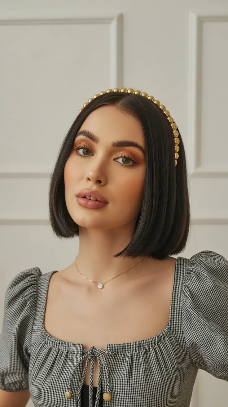 Cute Hairstyles for Winter 2025 / 2026 Glossy Bob with Headband