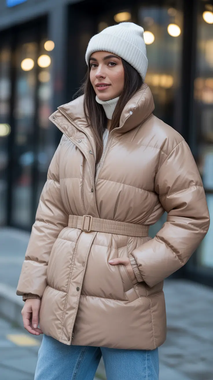 cute outfits 2026 Cocoa Puffer Chic