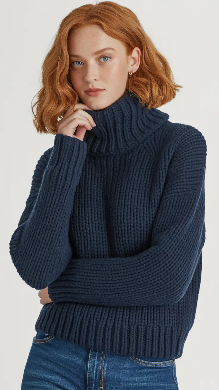 cute outfits 2026 Navy Knit Confidence