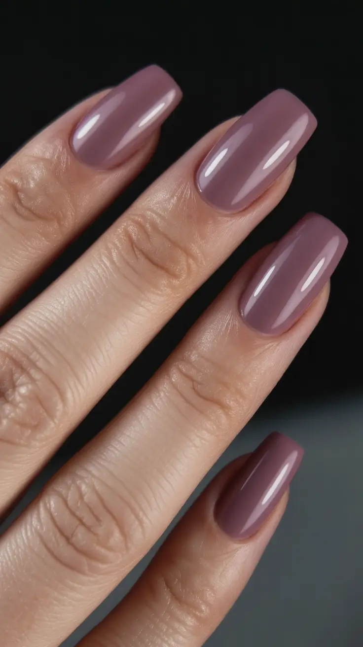 Cute Simple Nail Ideas for Christmas 2025 Mauve Winter Dream