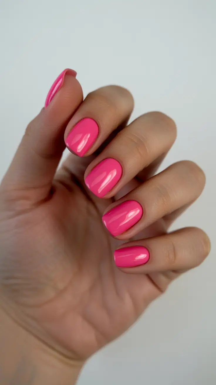 Cute Simple Nail Ideas for Christmas 2025 Playful Pink Cheer